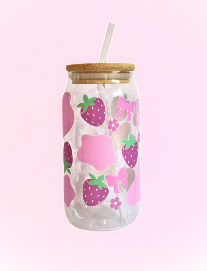 Bow Berry Milkshake 16 oz Glass Can